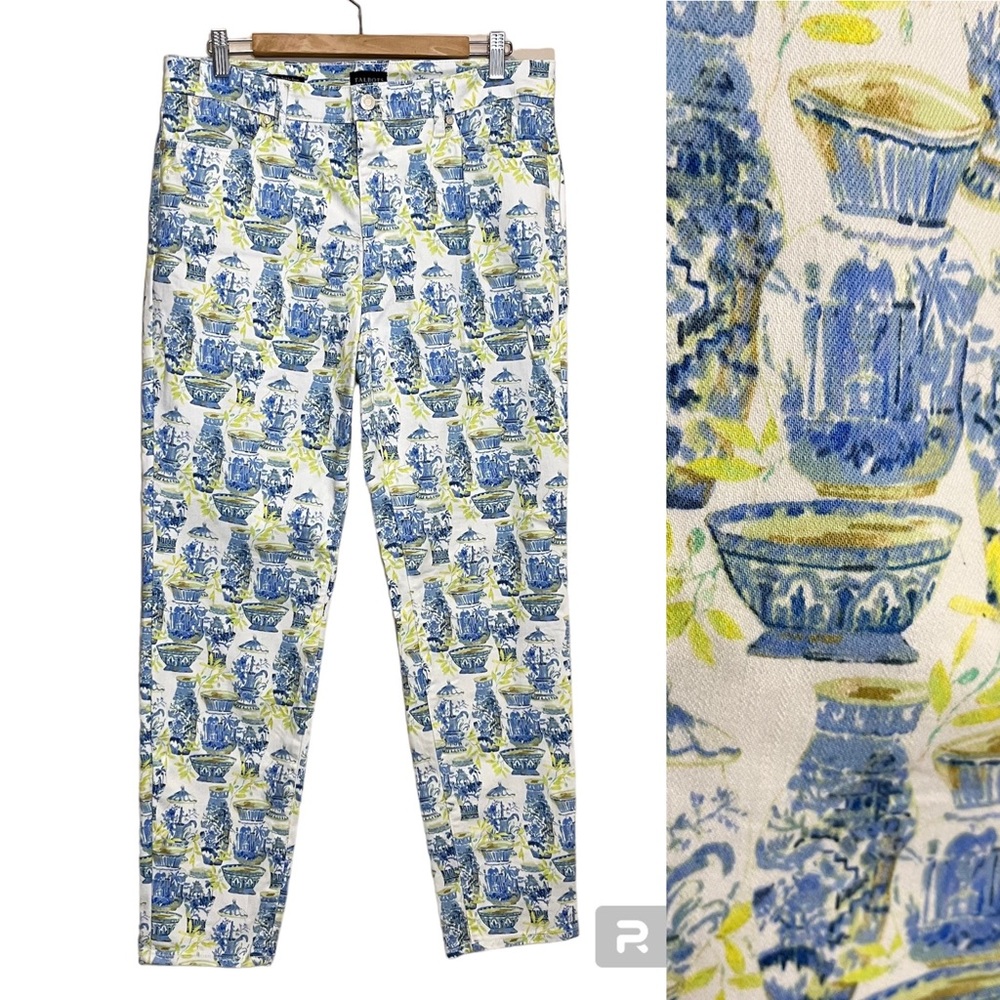 Talbots Pottery Print Slim Ankle Jean - Size 12